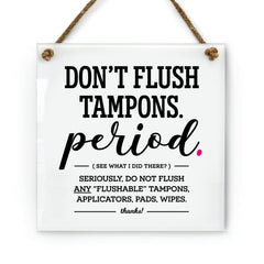 Reilly Originals 6x6 inch bathroom sign with rope