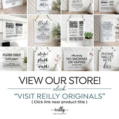Premium finish durable bathroom sign from Reilly Originals