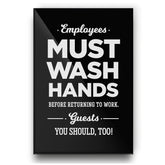 Reilly Originals 4x6 inch employees must wash hands sign front view