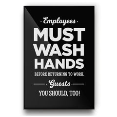 Reilly Originals 4x6 inch employees must wash hands sign front view