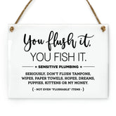 Reilly Originals You Flush It Fish It sign rope included
