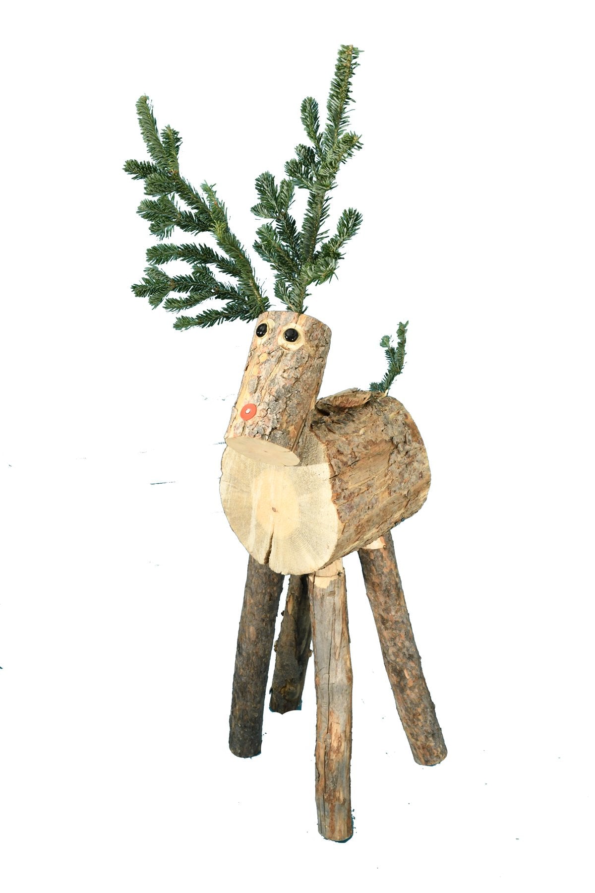 Reindeer Ranch Small Log Reindeer handmade in Colorado for indoor or outdoor decor
