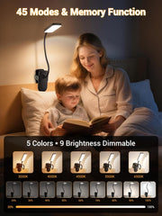 ReinHoo clip on light 9 brightness 5 color settings alt text