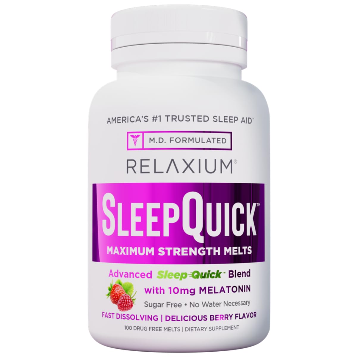 Relaxium Sleep Quick Melts berry flavor packaging
