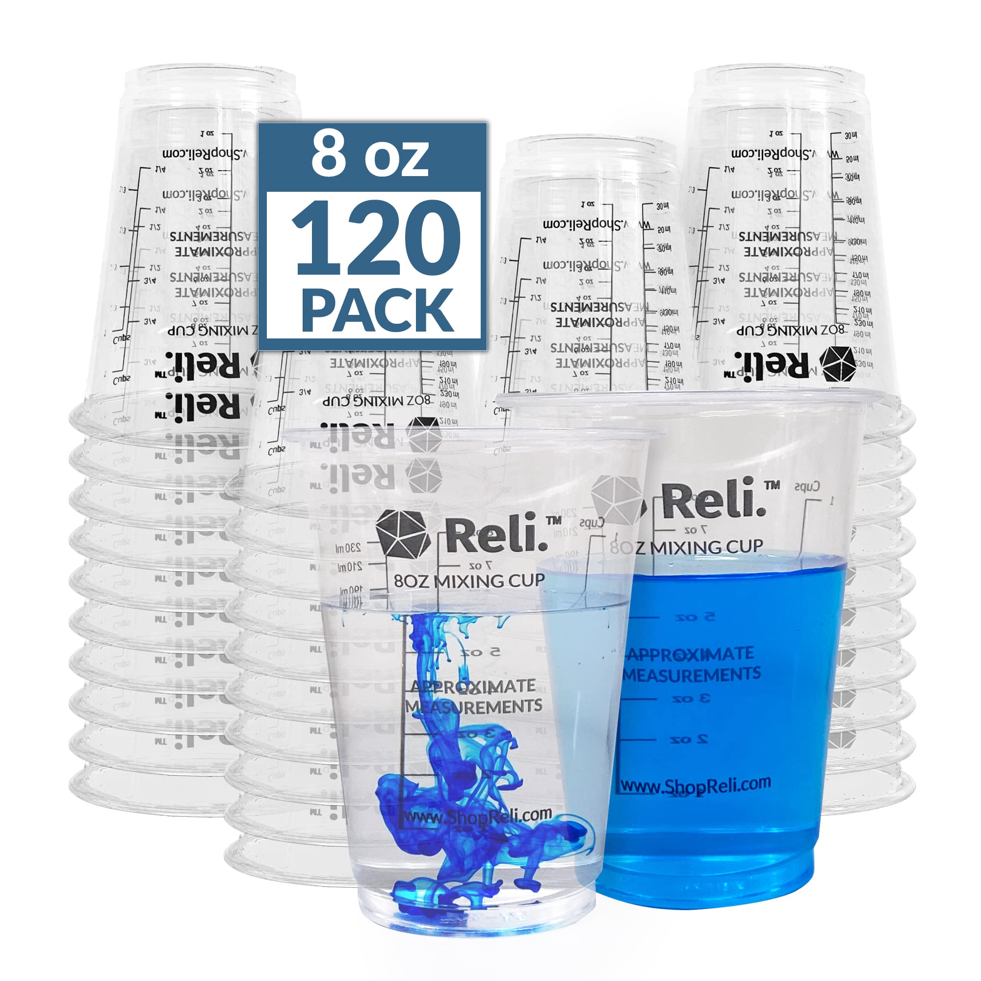 Reli. 8 oz paint mixing cup 120 Pcs clear PET