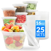 Reli. deli containers with lids 16 oz bulk pack 25 sets