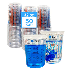 Reli. Paint Mixing Cup 32 oz clear graduated cup 50 Pcs pack