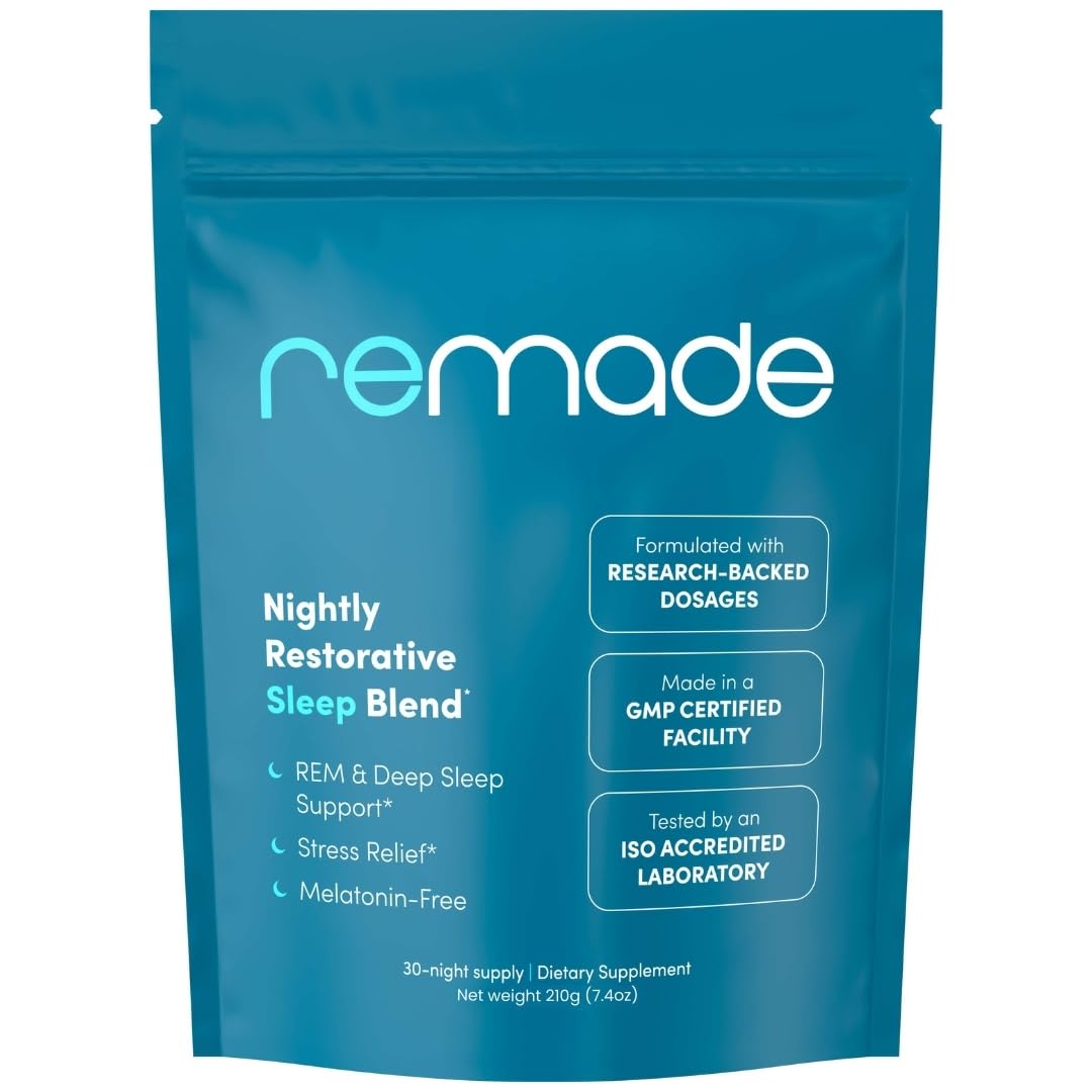 Remade Natural Sleep Aid Without Melatonin bottle on display
