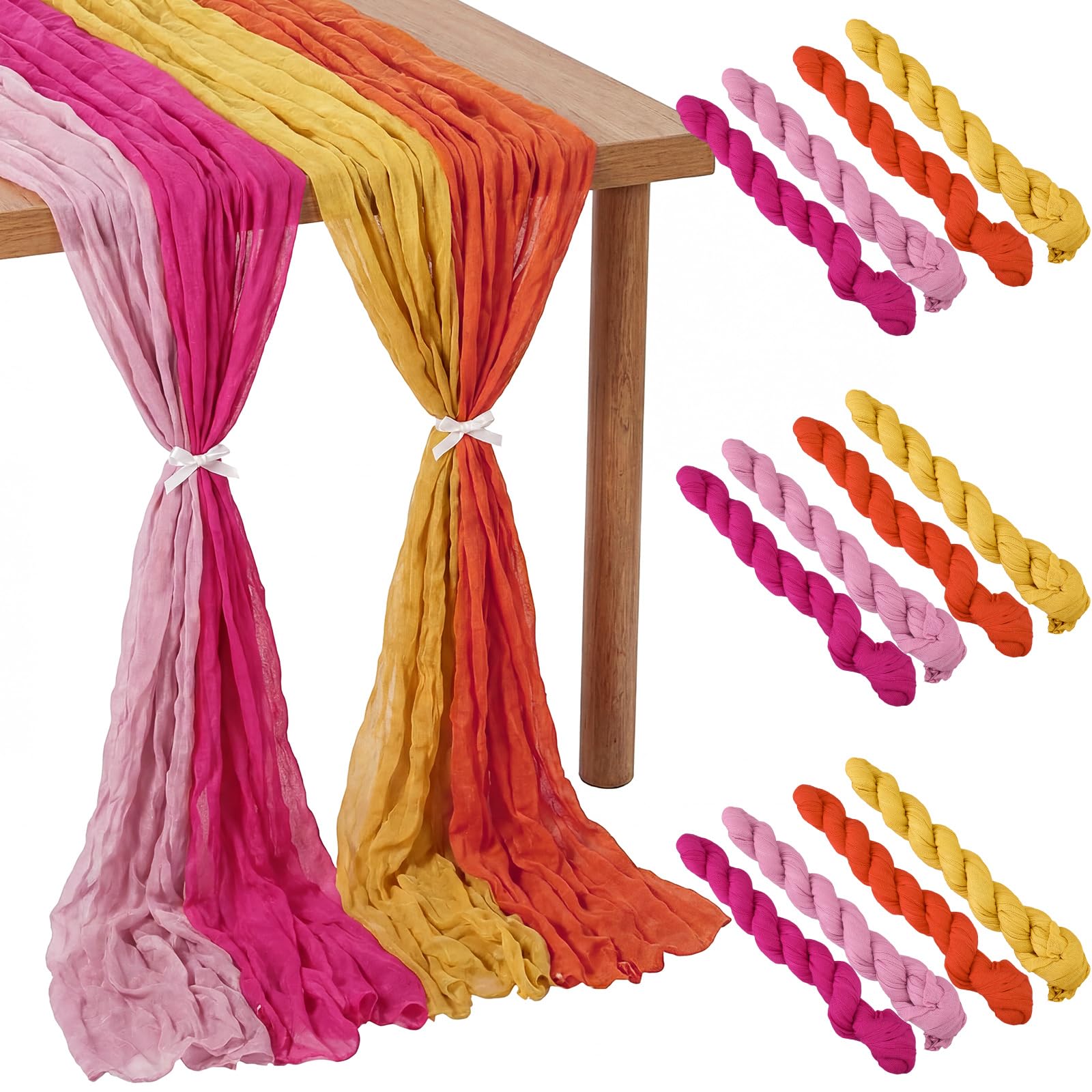 Remagr cheesecloth table runners multicolor 12 pieces