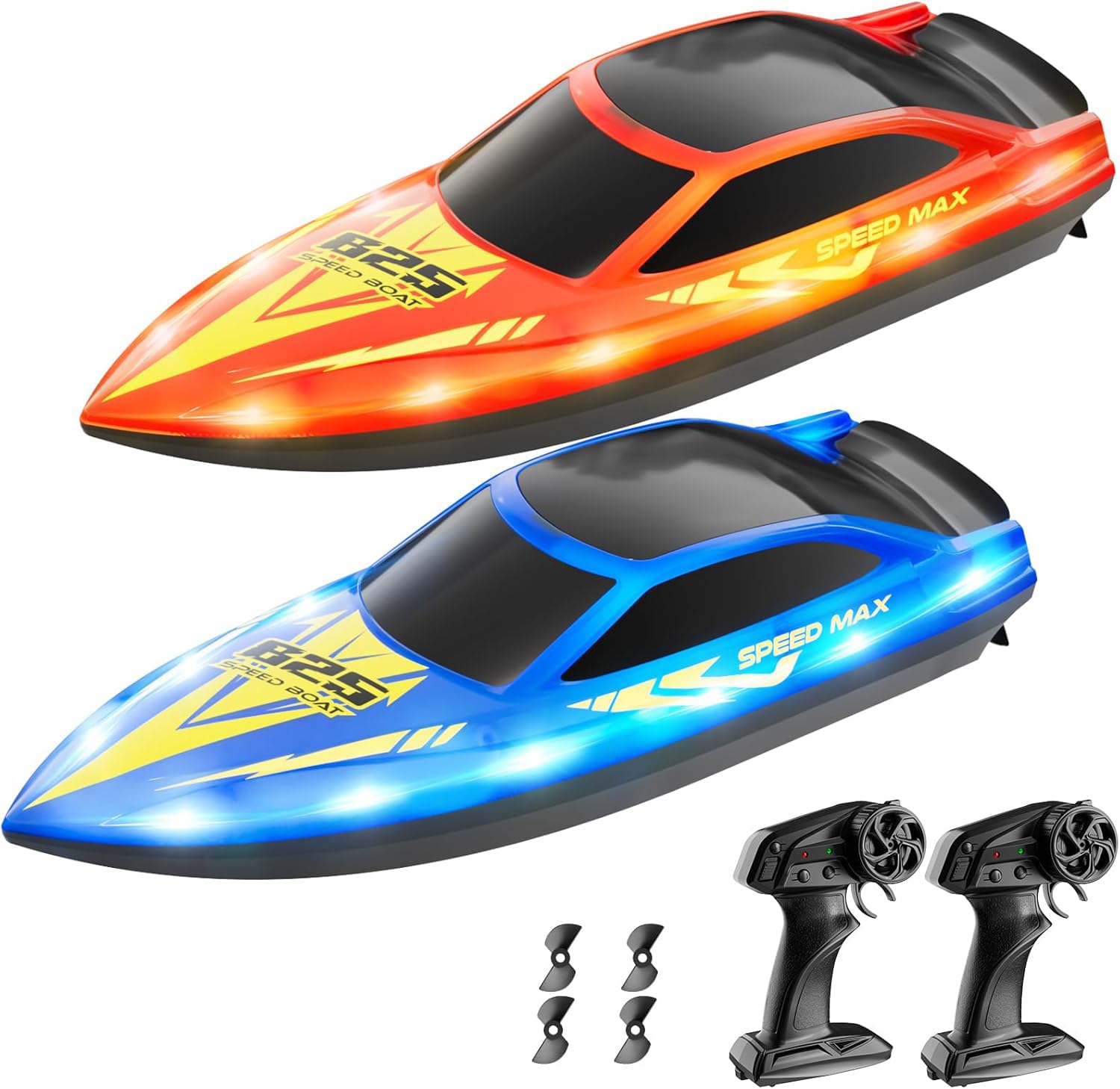 Remote Control Boat for Kids LED water visibility