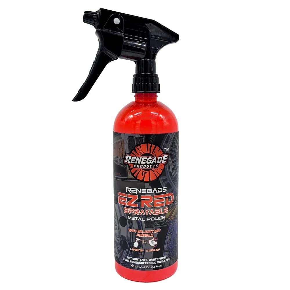 Renegade EZ Red Sprayable Metal Polish bottle for aluminum and stainless steel