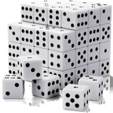 Rerdeim 60 Pieces Standard Dice set white opaque with black pips