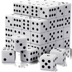 Rerdeim 60 Pieces Standard Dice set white opaque with black pips
