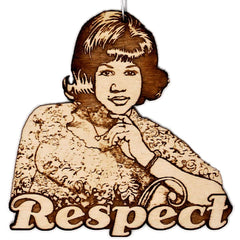 Respect The Queen Christmas Ornament 3x3 inches birch wood