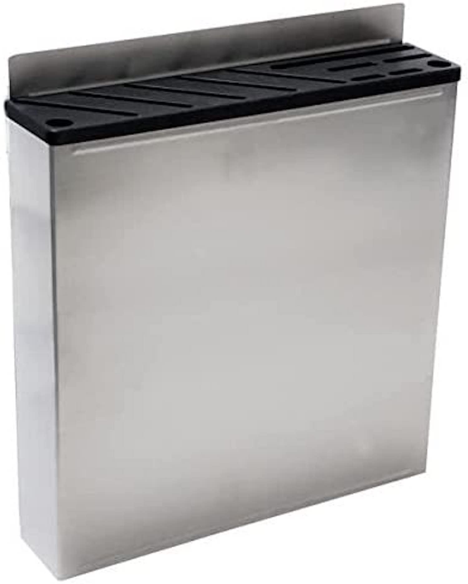 Restaurant commercial kitchen knife rack mounted on wall in stainless steel