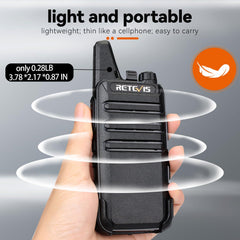 RT22 compact lightweight walkie talkie clip belt option