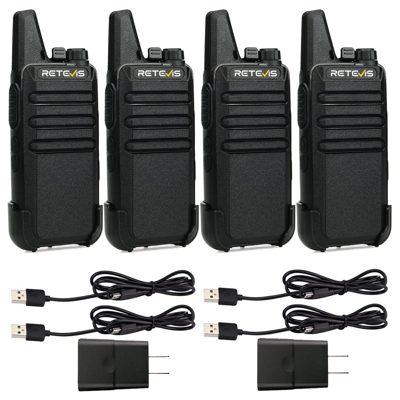 Retevis RT22 walkie talkies 4 pack compact design