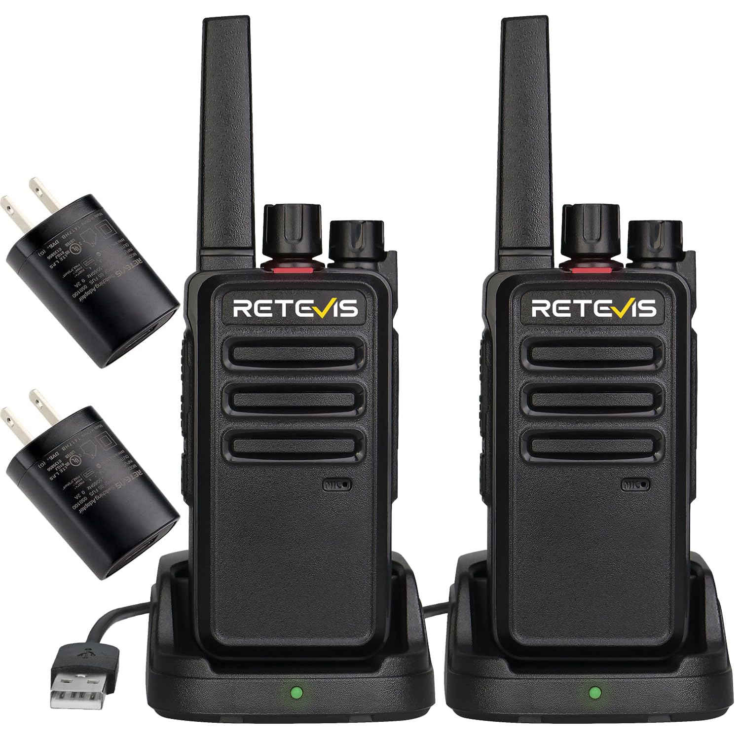Retevis RT68 walkie talkies adults two pack shown side by side