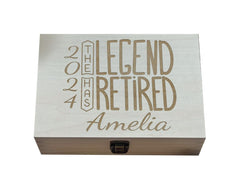 Retirement engraved box exterior view