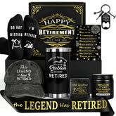 Nine item retirement gift set packaging for men
