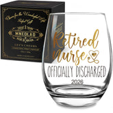 Retirement wine glass for nurses 15oz in Kraft gift box