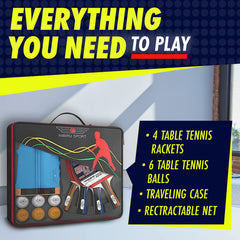 Retractable net included with paddles
