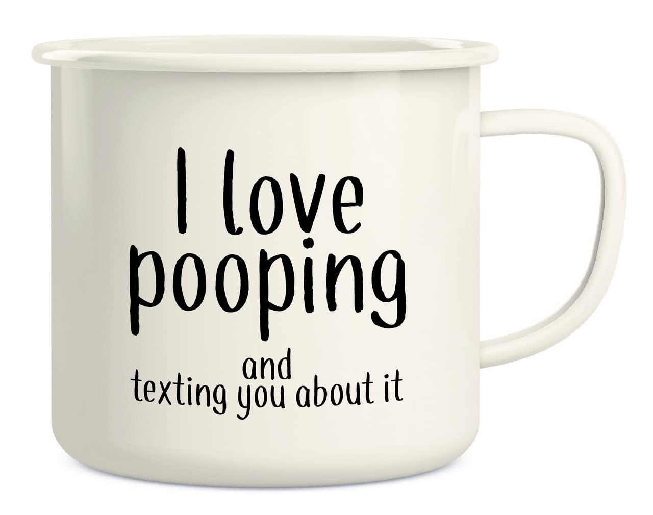 Retreez 16 oz camping enamel mug with message