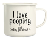 Retreez 16 oz camping enamel mug with message