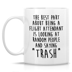 Printed on both sides flight attendant mug for visibility
