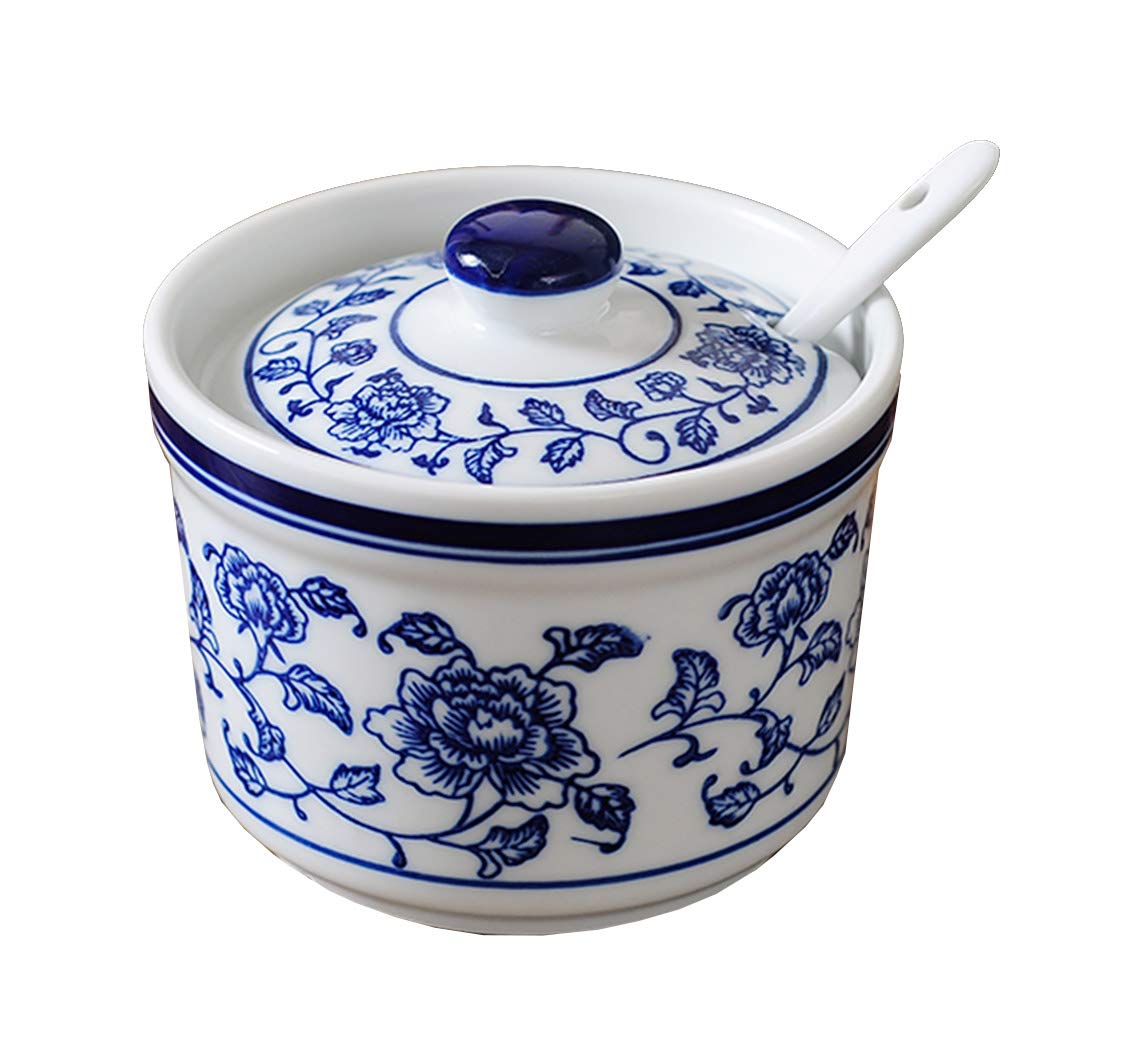 Retro ceramic sugar bowl 8oz with lid