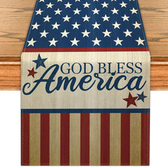 Retro Memorial Day Table Runner 13x72 inches