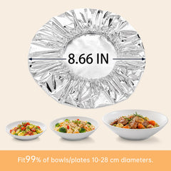 Reusable aluminum foil food covers for plates bowls pots
