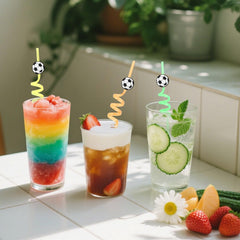 reusable theme straws bulk for soccer parties