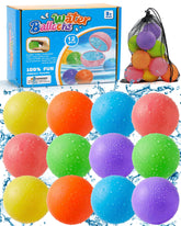 12 pack of reusable water balloons for summer play