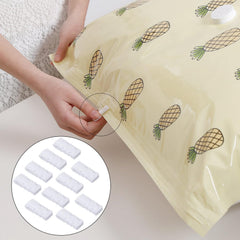 Compression packing bag clip with reusable zipper seal