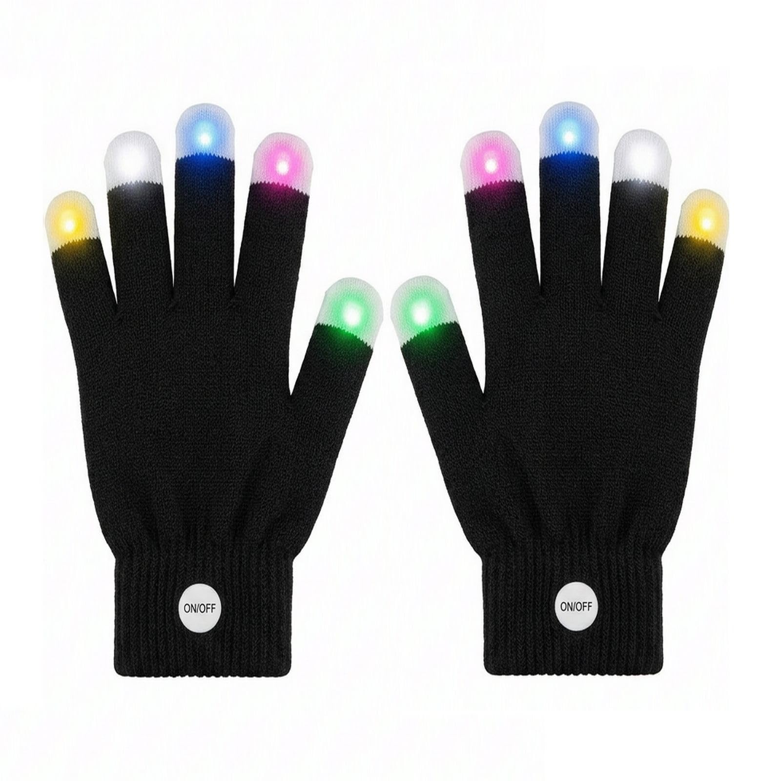 Revanak LED gloves with bright fingertip LEDs for performances