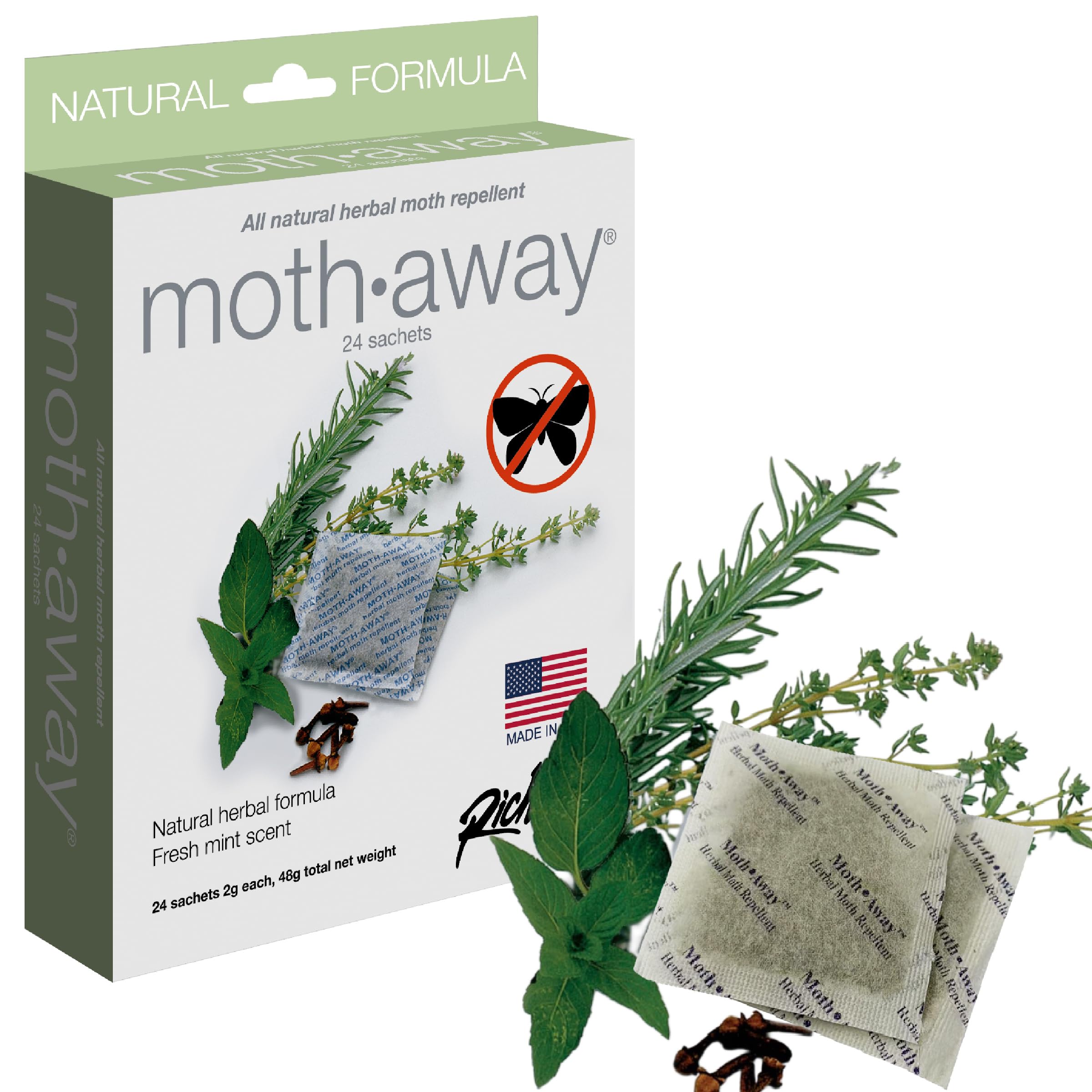 Richards Homewares Moth Away Sachets packaging