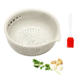 rijatragar handmade ceramic garlic grater plate front view