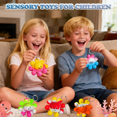 Sea animal octopus silicone keychain for kids