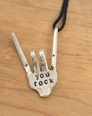 twisted rock n roll fingers design ornament