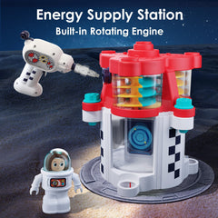 Rocket space toy building with interactive lights and sounds