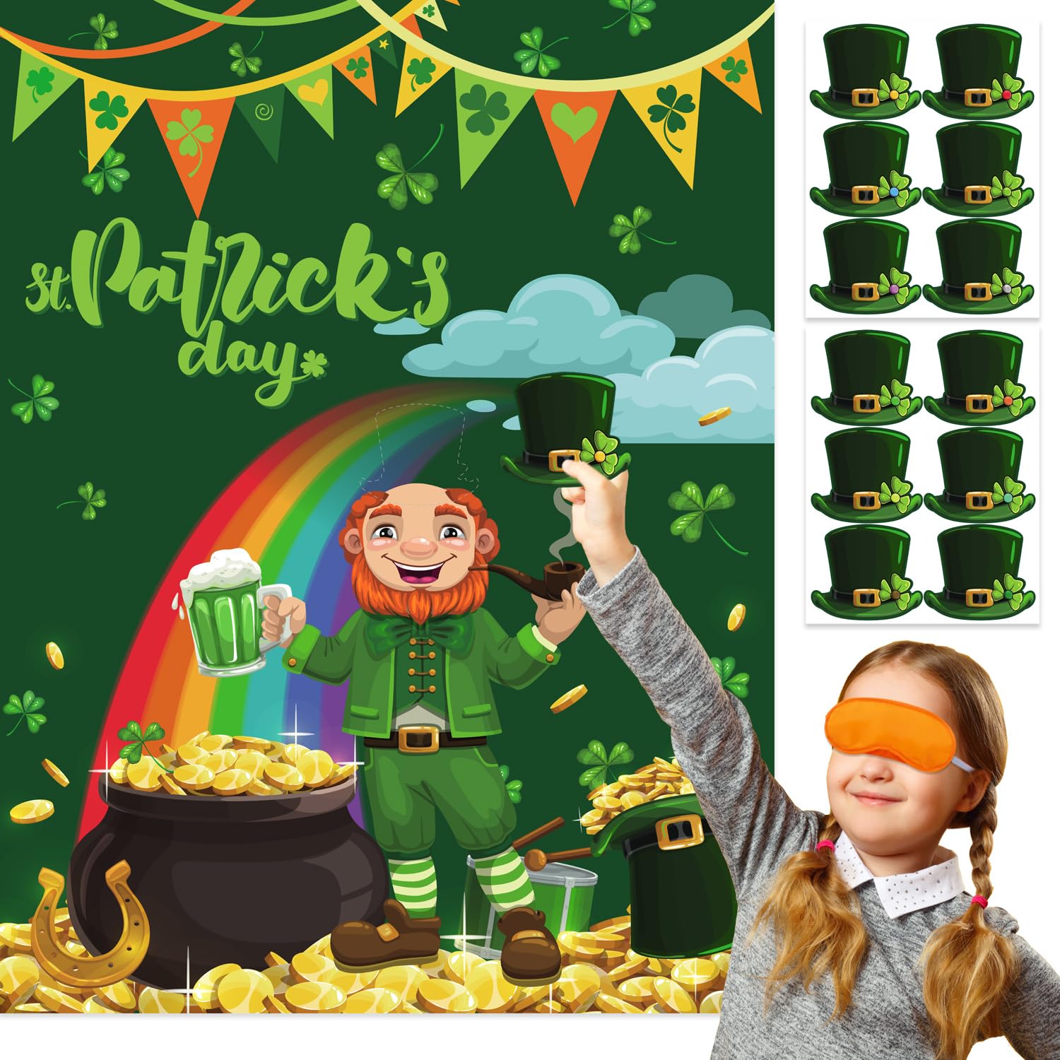 ROCWOHO St Patricks poster for Pin The Hat game