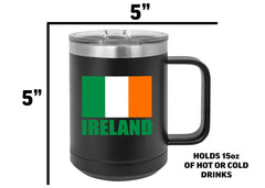 Ireland flag mug portable travel cup with spill proof lid