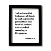 Romans 8:28 floating quote scripture frame in clear acrylic