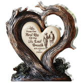 Rooted In Endless Love plaque front view with heart shaped tree branches