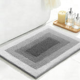 RORA gray bathroom rug 18x24 non slip backing