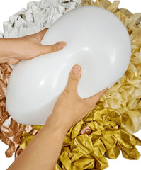 rose gold confetti balloons included in the set