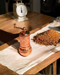Side angle showing dimensions 4.3 inches tall and 1.96 inches wide spice grinder