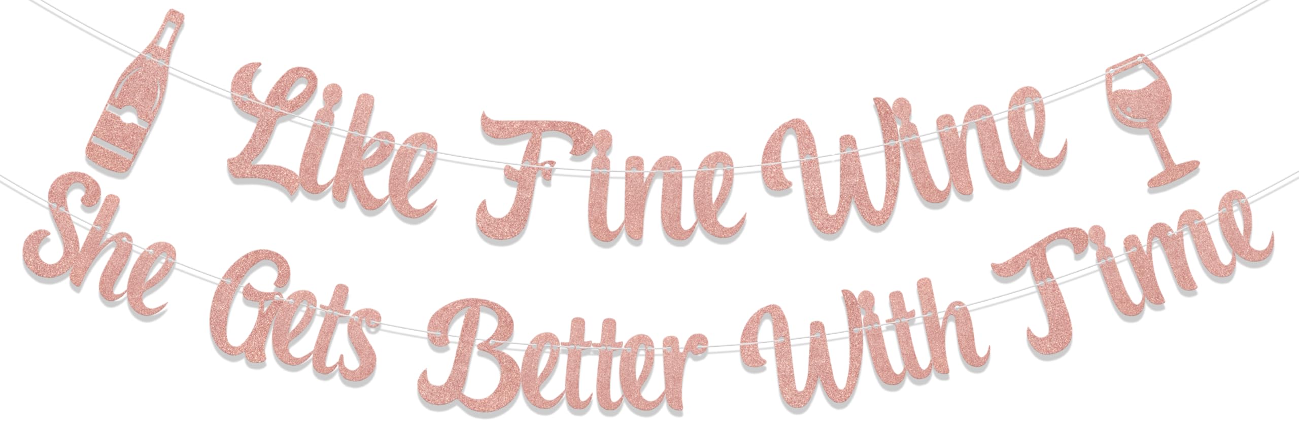 Rose Gold Glitter Banner for Birthday Party Decoration