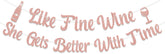 Rose Gold Glitter Banner for Birthday Party Decoration